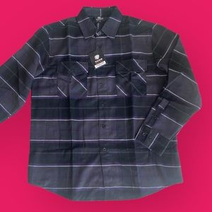 Men’s black and purple Large flannel brand new with tags great material